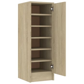 Mueble Zapatero De Aglomerado Roble Sonoma 32x35x92 Cm Marrón