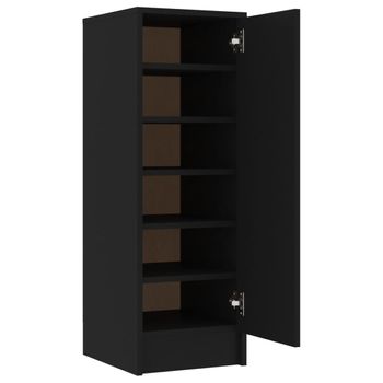 Mueble Zapatero De Aglomerado Negro 32x35x92 Cm