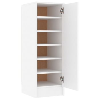 Mueble Zapatero De Aglomerado Blanco 32x35x92 Cm