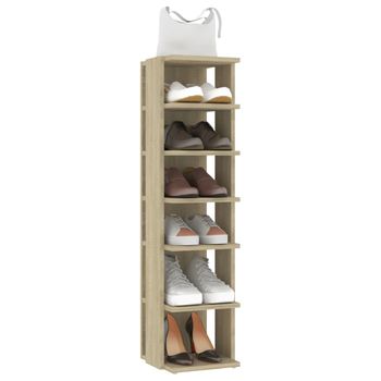 Mueble Zapatero De Ingeniería Roble Sonoma 27,5x27x102cm Marrón