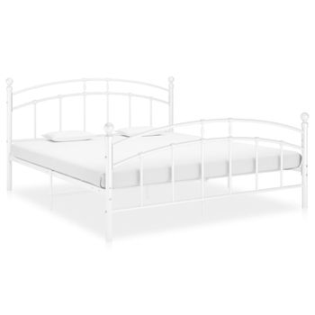 Estructura De Cama De Metal Blanco 160x200 Cm