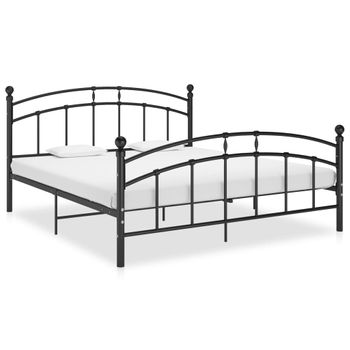 Estructura De Cama De Metal Negra 160x200 Cm