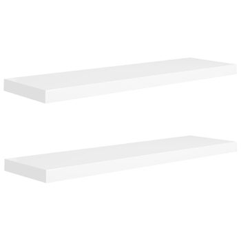 Estantes Flotantes Pared 2 Uds Mdf Blanco 90x23,5x3,8 Cm