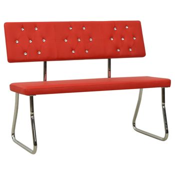 Banco De Cuero Sintético Rojo 110 Cm