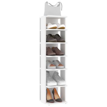 Mueble Zapatero Madera Contrachapada Blanco 27,5x27x102 Cm