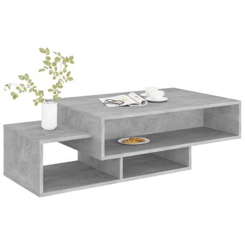 Mesa De Centro Madera De Ingeniería Gris Hormigón 105x55x32 Cm