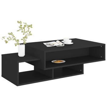 Mesa De Centro Madera Ingeniería Negra 105x55x32 Cm