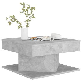 Mesa De Centro Madera Contrachapada Gris Hormigón 57x57x30 Cm