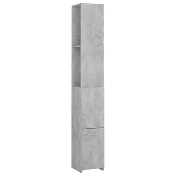 Armario Baño Madera Contrachapada Gris Hormigón 25x26,5x170 Cm