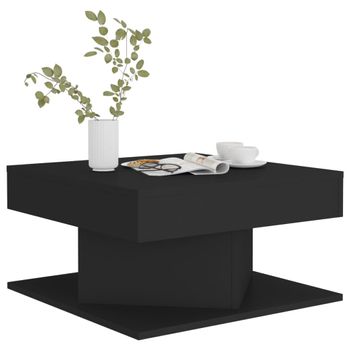 Mesa De Centro Madera Contrachapada Negro 57x57x30 Cm