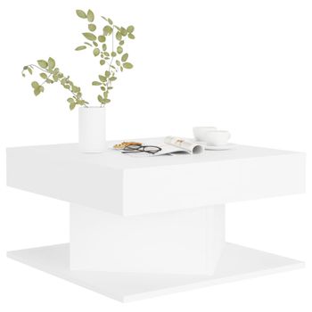 Mesa De Centro Madera Contrachapada Blanco 57x57x30 Cm