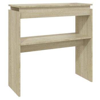 Mesa Consola Madera Contrachapada Roble Sonoma 80x30x80 Cm Marrón