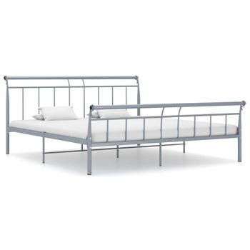 Estructura De Cama De Metal Gris 180x200 Cm