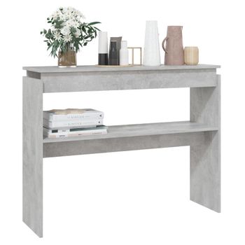 Mesa Consola Madera Contrachapada Gris Hormigón 102x30x80 Cm