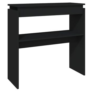 Mesa Consola Madera Contrachapada Negro 80x30x80 Cm