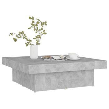 Mesa De Centro Madera Contrachapada Gris Hormigón 80x50x40 Cm