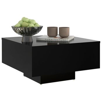 Mesa De Centro Madera Contrachapada Negro 60x60x31,5 Cm