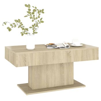 Mesa De Centro Madera Contrachapada Roble Sonoma 96x50x45 Cm Marrón