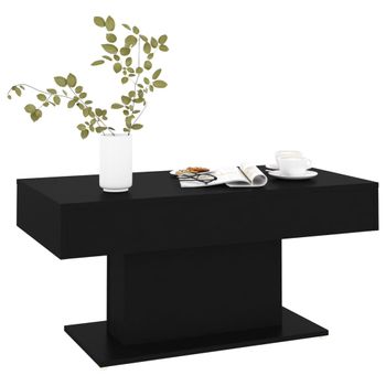 Mesa De Centro Madera Contrachapada Negro 96x50x45 Cm