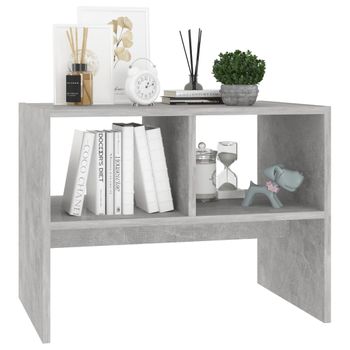 Mesa Auxiliar De Madera Contrachapada Gris Hormigón 60x40x45 Cm