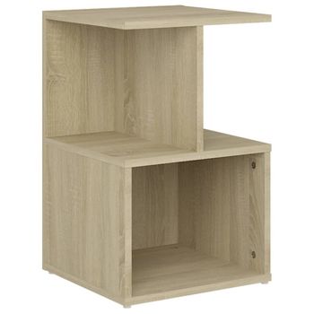 Mesita De Noche Madera Contrachapada Roble Sonoma 35x35x55 Cm Marrón