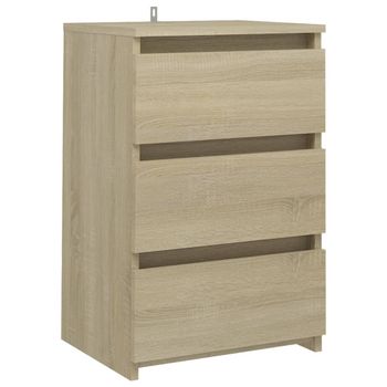 Mesita De Noche Madera Contrachapada Roble Sonoma 40x35x62,5cm Marrón