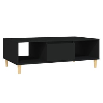 Mesa De Centro Madera Contrachapada Negro 103,5x60x35 Cm