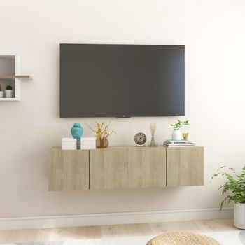 Muebles Colgantes De Tv 2 Uds Color Roble Sonoma 60x30x30 Cm