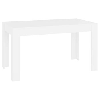 Mesa De Comedor De Madera Contrachapada Blanco 140x74,5x76 Cm