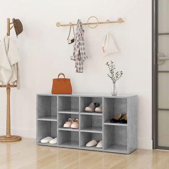 Banco Zapatero Madera Contrachapada Gris Hormigón 103x30x54,5cm