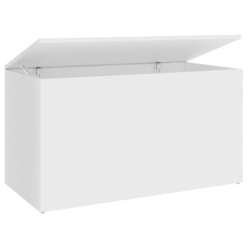 Baúl De Almacenamiento Madera Contrachapada Blanco 84x42x46 Cm