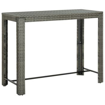 Mesa Alta De Jardín Ratán Sintético Gris 140,5x60,5x110,5 Cm