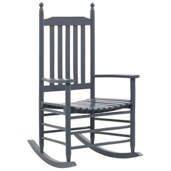 Mecedora Con Asiento Curvado Madera De Álamo Gris