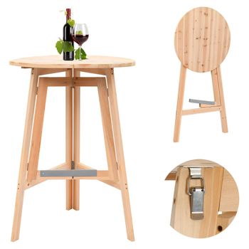 Mesa De Bar Plegable De Madera De Abeto 78 Cm Marrón