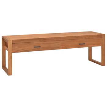 Mueble De Tv De Madera De Teca 140x40x45 Cm Marrón