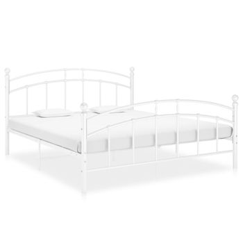 Estructura De Cama De Metal Blanco 180x200 Cm