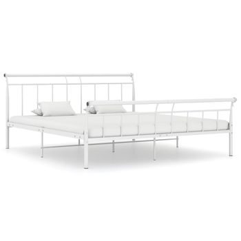 Estructura De Cama De Metal Blanco 200x200 Cm