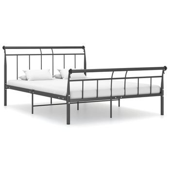 Estructura De Cama De Metal Negro 140x200 Cm