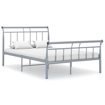 Estructura De Cama De Metal Gris 120x200 Cm