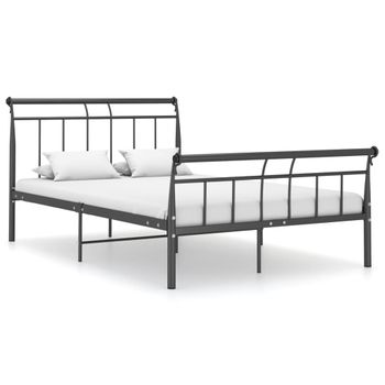 Estructura De Cama De Metal Negro 120x200 Cm