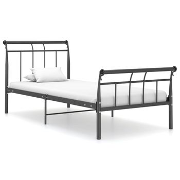 Estructura De Cama De Metal Negro 100x200 Cm