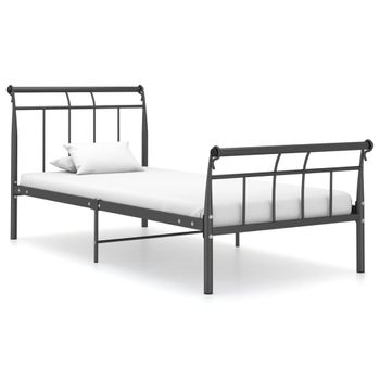 Estructura De Cama De Metal Negra 90x200 Cm