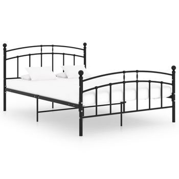 Estructura De Cama De Metal Negro 200x200 Cm