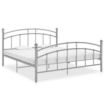 Estructura De Cama De Metal Gris 140x200 Cm