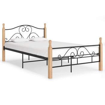 Estructura De Cama De Metal Negro 120x200 Cm