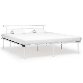 Estructura De Cama De Metal Blanco 200x200 Cm