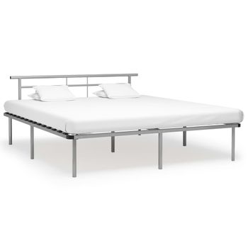 Estructura De Cama De Metal Gris 180x200 Cm