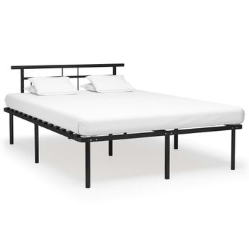 Estructura De Cama De Metal Negra 140x200 Cm