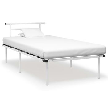 Estructura De Cama De Metal Blanco 100x200 Cm