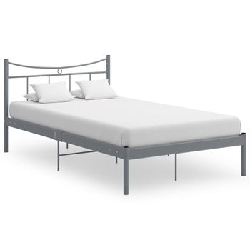 Estructura De Cama De Metal Gris 120x200 Cm